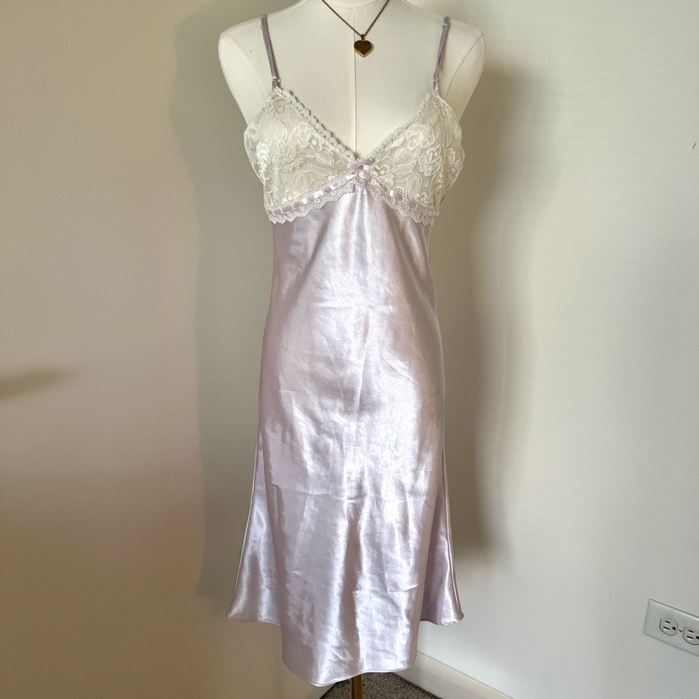 Vintage VTG Gunne Sax x Jessica McClintock fairy cottage lace slip midi dress